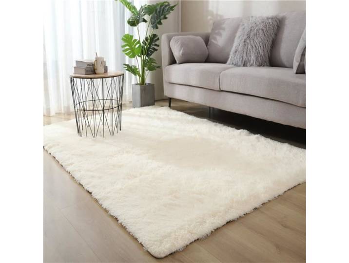 Tapis 160 x 230cm tapis shaggy tapis de salon tapis de chevet tapis de sol tapis de porte tapis de pied (Beige)