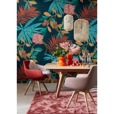 Vliestapete MARBURG "Exotic", blau (blau, grün), B:2,12m L:2,7m, Vlies, Tapeten, moderne Tapete für Wohnzimmer Schlafzimmer Küche