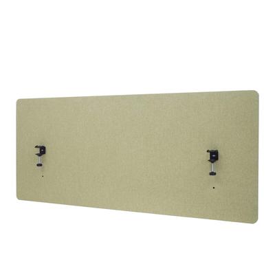 Proregal Akustik-Tischtrennwand | HxBxT 60x140x2 cm | doppelwandig Stoff Grün | Büro-Sichtschutz Schreibtisch Pinnwand