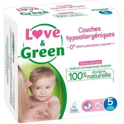 Love & Green hypoallergene Windeln (Gr. 5, Tragepack, 40 Stk.)