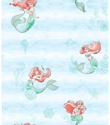 York Wallcoverings Disney The Little Mermaid Swim Teal Wallpaper
