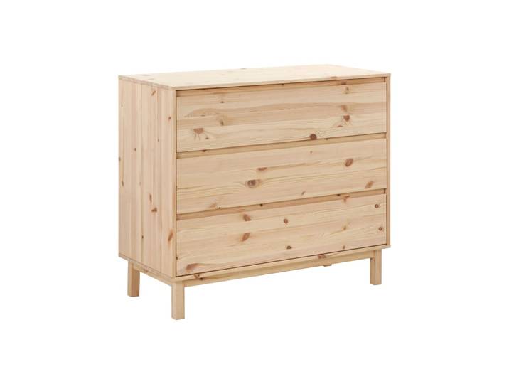 Commode en pin massif 3 tiroirs bois clair