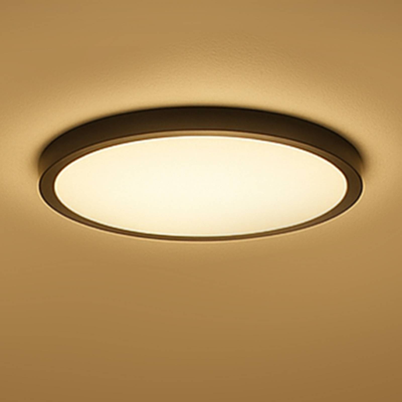 Calex Smart HALO Slimme plafondlamp, zwart, LED, modern design voor woon- of eetkamer