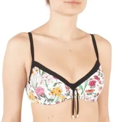 Chantelle Flowers Underwire Bikini Bra Weiß m Blumen E 85 Damen