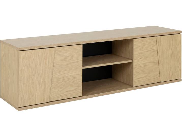 Lowboard, Spanplatte, Eiche Rookwood Nachbildung, 160×49×40 cm, 2 Türen, GAMI