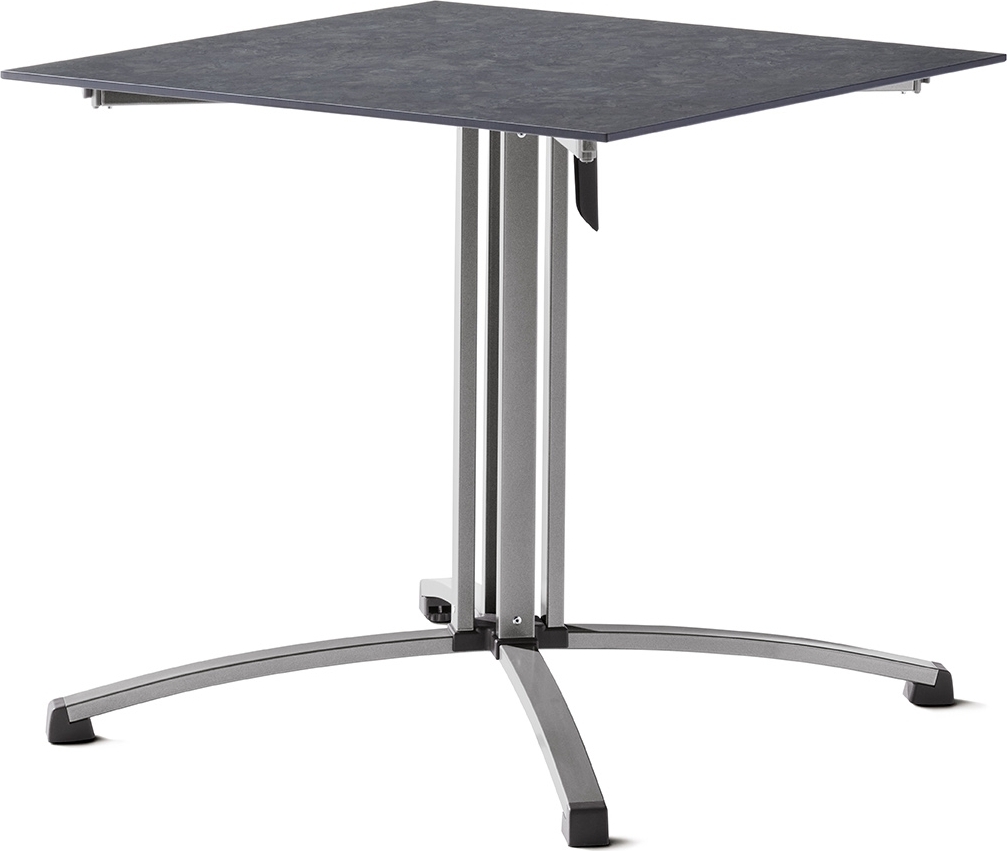 Gartentisch >5330-20< in Schiefer anthrazit, Polytec - 80x73x80cm (BxHxT)