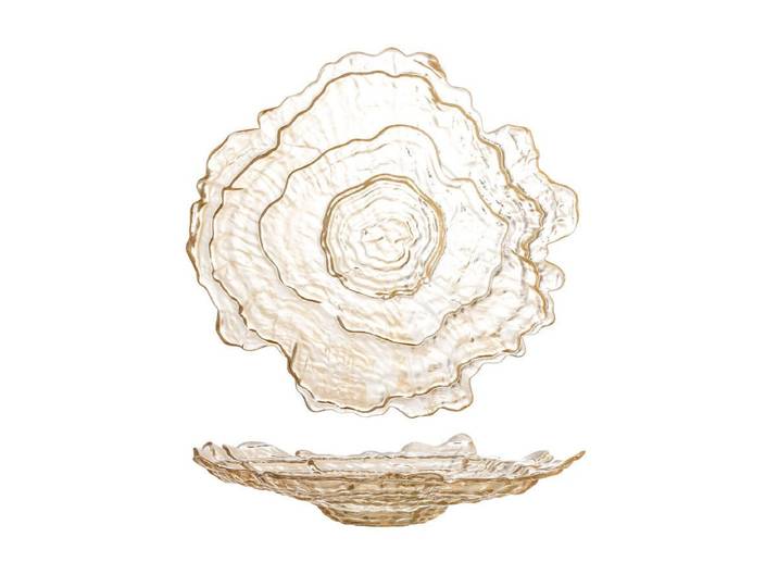 Schale Amiri – aus Glas in Natur mit sanfter Wellenform - Natur - Luxusbetten24