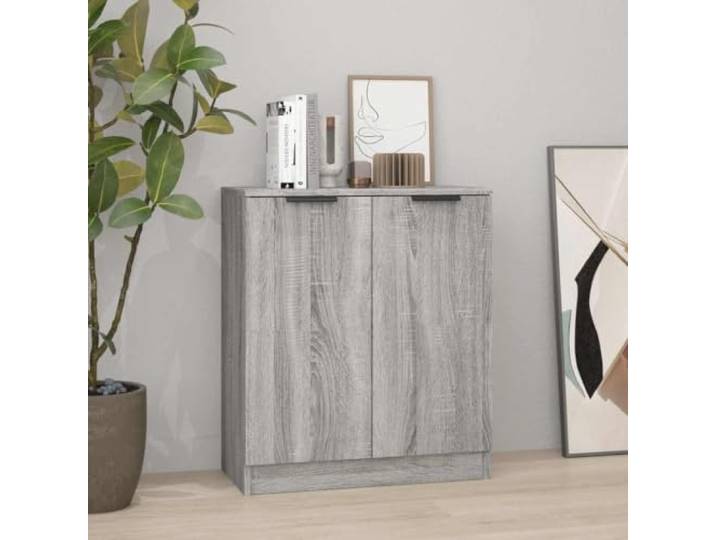 HEFZGDB Sideboard Grau Sonoma 60x30x70 cm aus Holzwerkstoff mit glatter Oberfläche als minimalistisches Sideboard für zusätzlichen Stauraum, Stabiler Beistellschrank mit großer