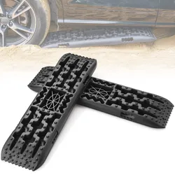 VEVOR 10 TONNEN Traktionsbretter mit PP-Material, Bergungsbretter für Geländefahrzeuge/Autos/Pickups/SUVs/Wohnmobile, Paar Reifen-Traktionsmatten auf Schnee, Sand, Schlamm und losem Untergrund, Aufbewahrungstasche, lang, schwarz