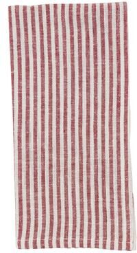 Saro Woven Striped Cloth Napkins (Set of 4) - Linen Blend Farmhouse Dinner Napkins for Everyday Dining & Casual Entertaining