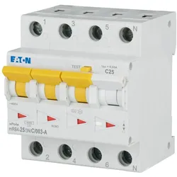 Eaton 120678 FI/LS Kombination, 25 A, 30 mA, LS-Charakteristik: C, 3p+N, FI-Charakteristik: A mRB4-25/3N/C/003-A