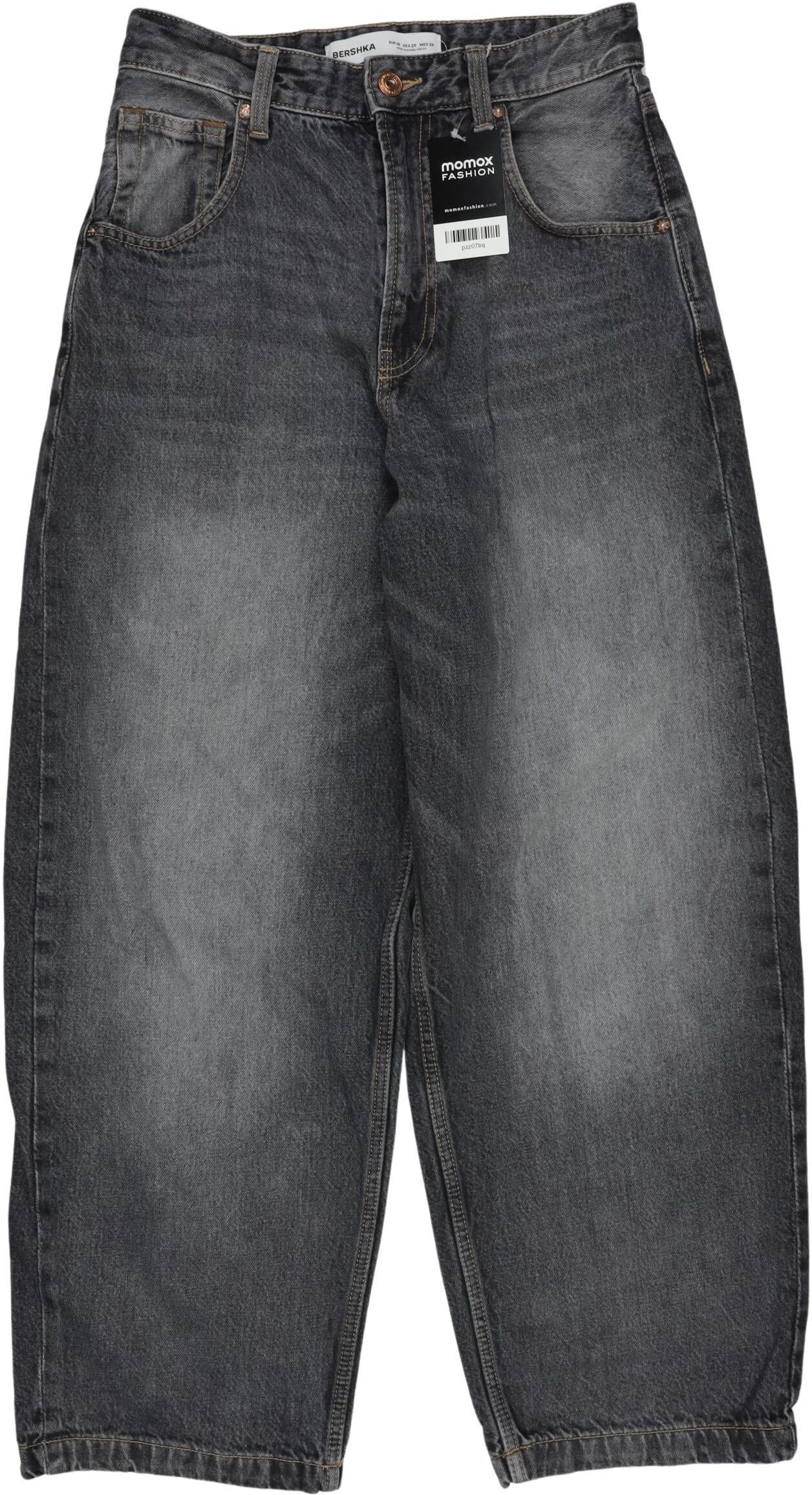 bershka Herren Jeans, Grau, Gr. W29, Baumwolle - Second Hand