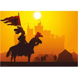 CoverYourDesk, Unterlage, Schreibtischunterlage Ritter im Sonnenuntergang