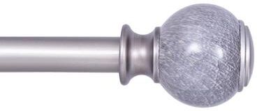 "Kenney® Noah 1"" Premium Decorative Window Curtain Rod,36-66"", Pewter"