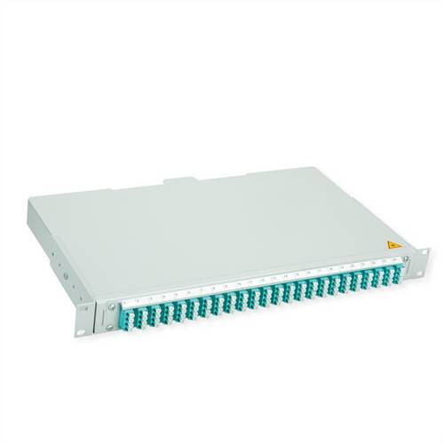 TELEGÄRTNER BASIS V LWL-Panel mit Kupplungen & Pigtails, 24x LC Quad, türkis, OM3