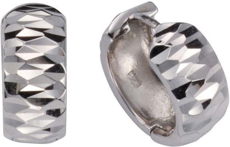 Paar Creolen FIRETTI "Schmuck Geschenk Silber 925 diamantiert", silber (silberfarben), Ohrringe, Damen, Silber 925 (Sterlingsilber), Paar Creolen