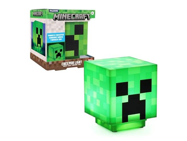 Lampe de Bureau Minecraft Creeper avec Sons Officiels - Lampe de Nuit Portable pour Chambre ou Décor Gamer\, Cadeau Officiel