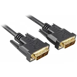 Sharkoon Dvi — Dvi (1 m), Videokabel, Schwarz