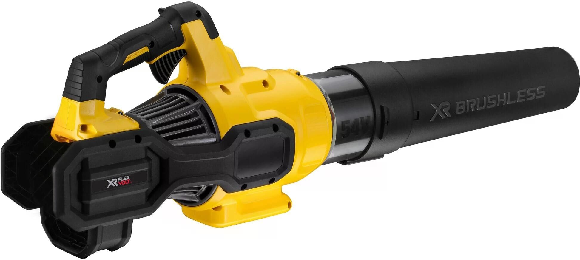 Akku-Laubbläser DEWALT "Basis (bürstenlos) 54 V Solo", gelb (grau), Laubsauger, Akku-Laubbläser grau Einheitsgröße