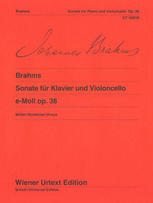Wiener Urtext Edition Brahms Cellosonate op. 38