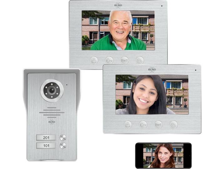 ELRO DV4000IP2 Wifi IP Video Deur Intercom – 2 appartementen - 1080P Full HD Camera met nachtzicht – 4-draads kabel – 16 Beltonen