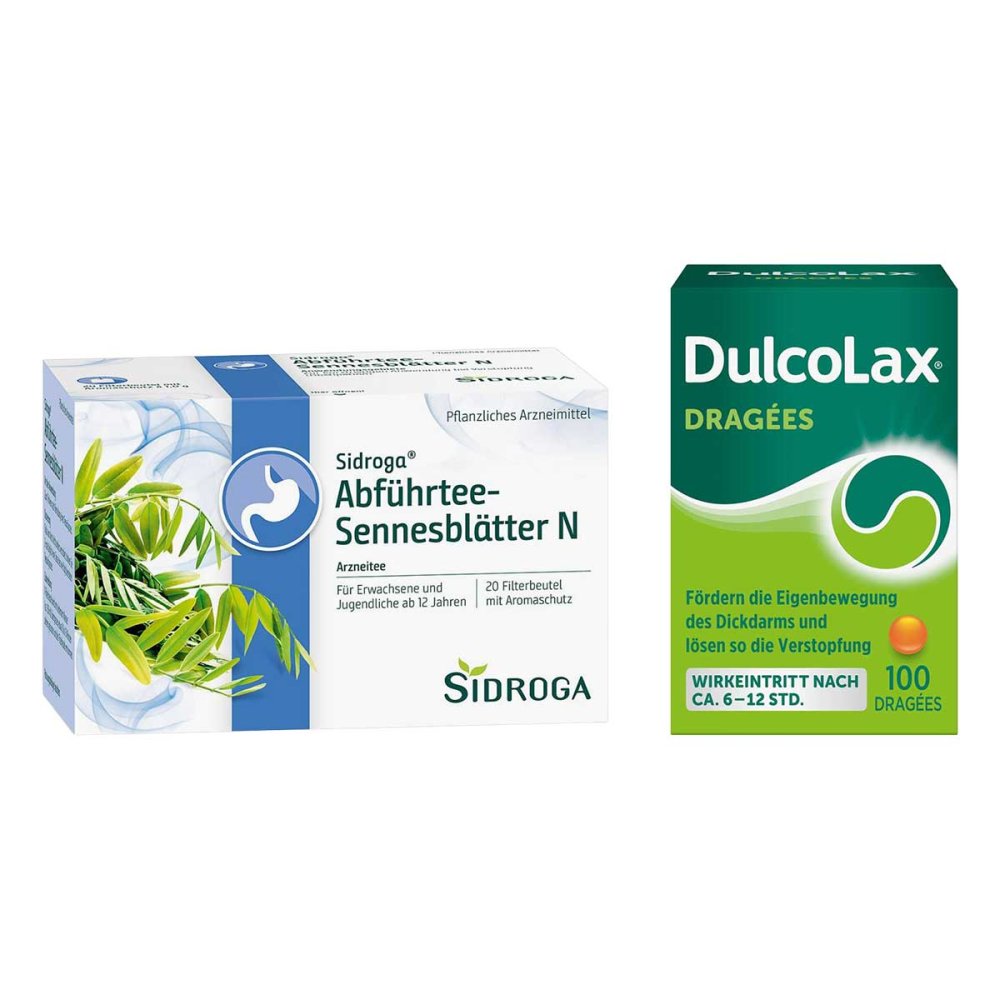Sidroga Abführtee-Sennesblätter N + Dulcolax Dragees 08106800