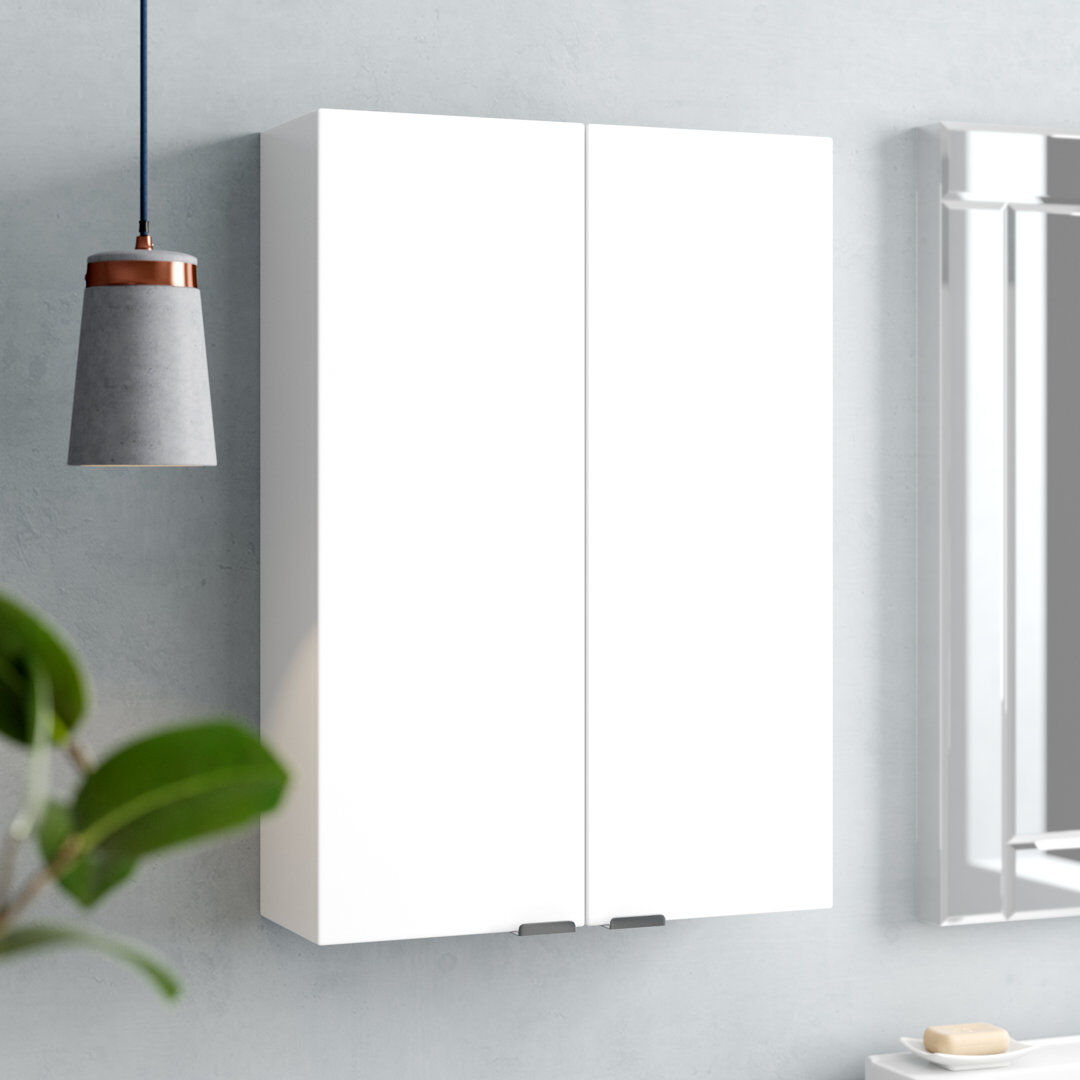 Nuie 500mm W x 713mm H x 182mm D Wall Mounted Medicine Cabinet Gloss White 713mm H