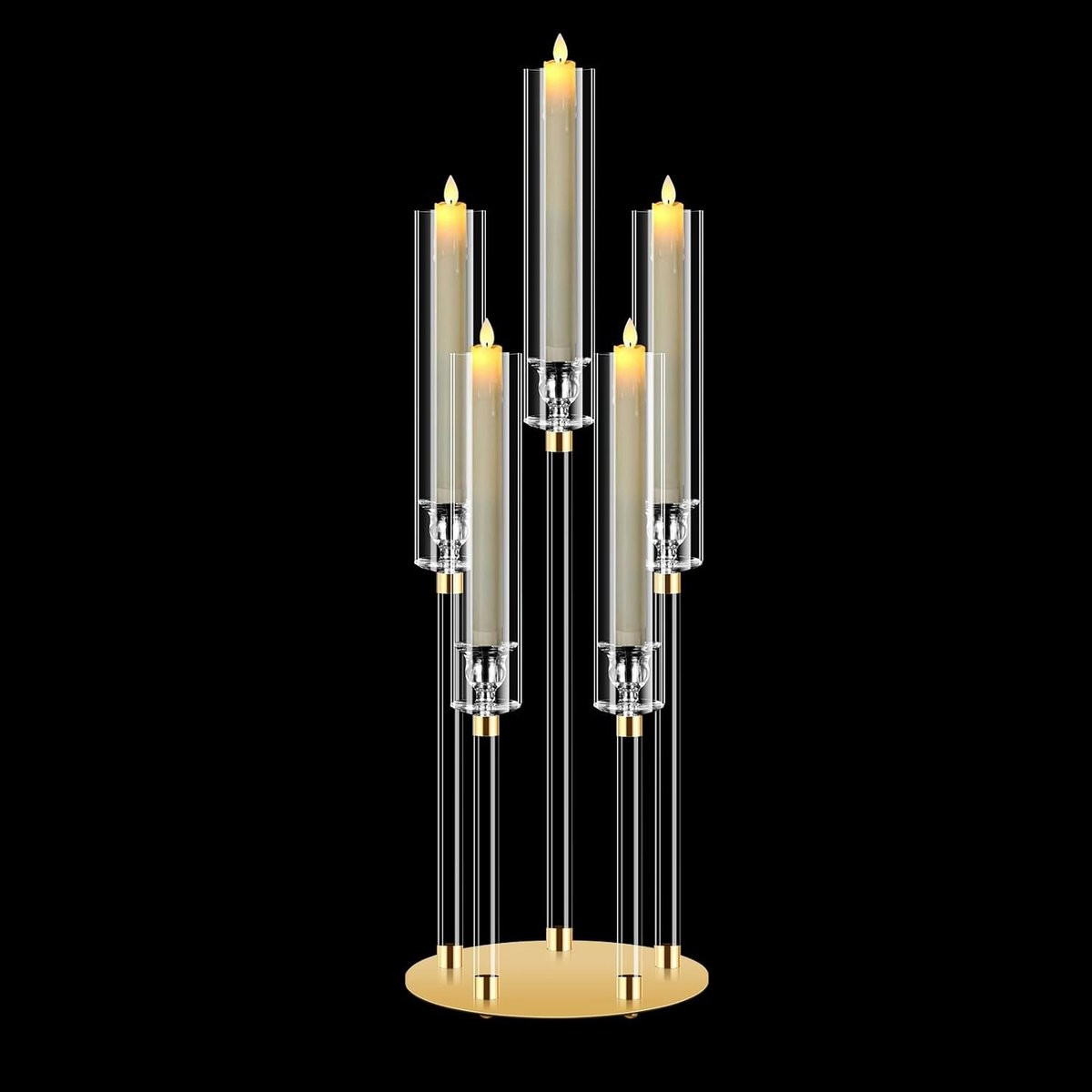 Elegante 5-armige kandelaar voor tafeldecoratie, Hoogte: 68 cm