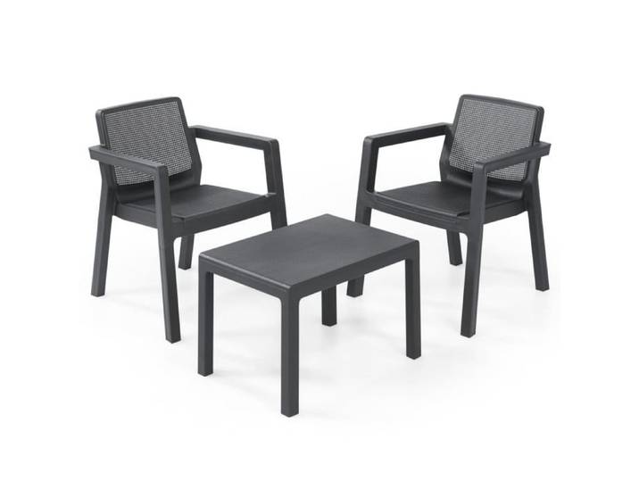 Keter Ensemble de meubles de balcon Emily Graphite 432447