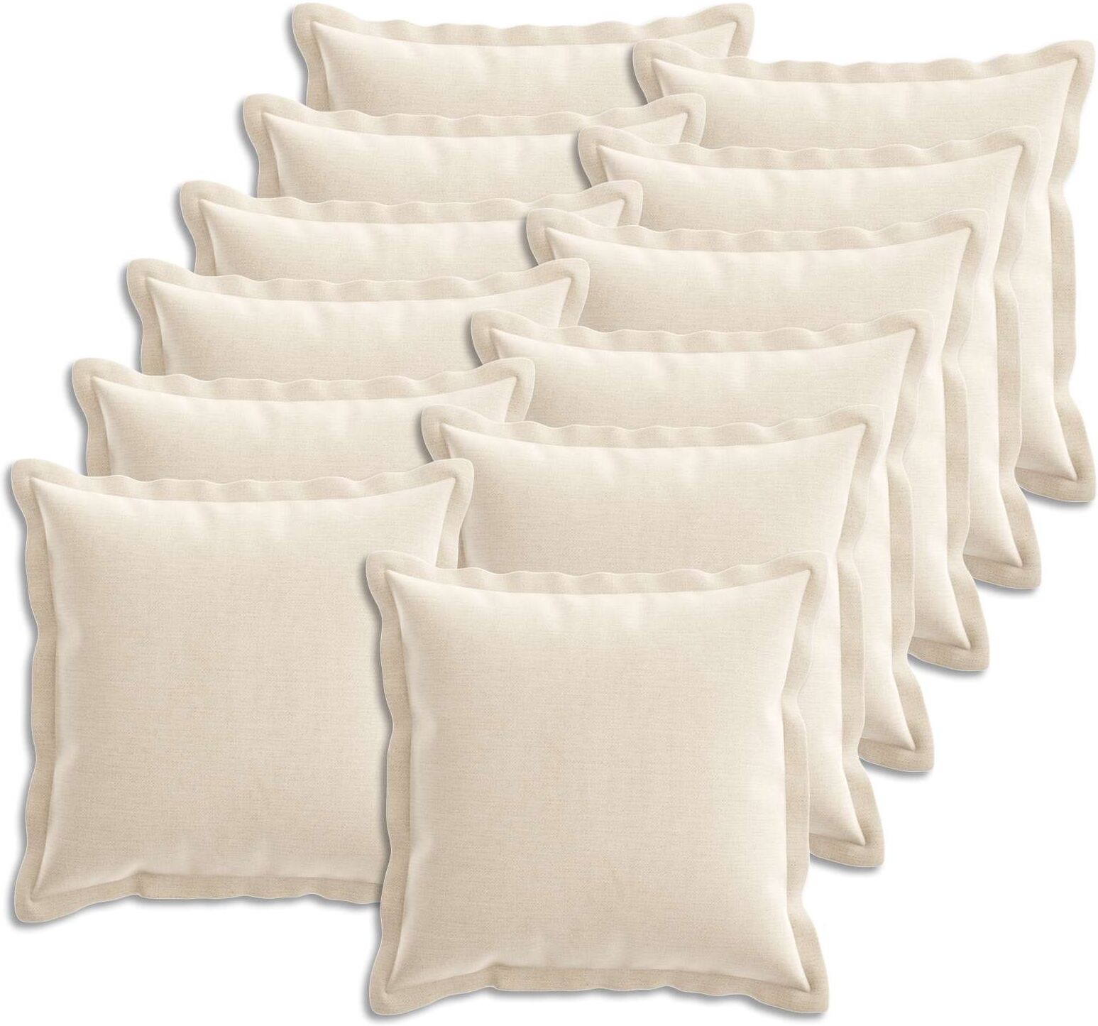 vidaXL Coussin avec oreiller HOUTEN 12 pc Crème Tissu Chenille