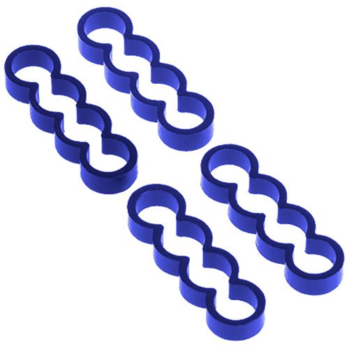Alphacool Eiskamm Alu X4 Flat - 4mm - 4 Stück blau
