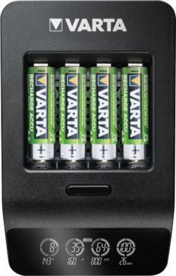 Batterieladegerät Varta LCD Smart Charger, für 4 x Mignon AA/Micro AAA & 1 x USB, 2 Modi, LCD-Anzeige, inkl. 4 Akkus