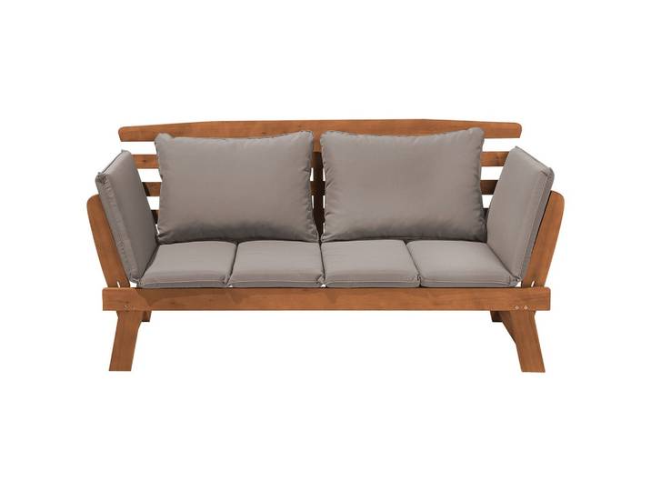 GARTENSOFA Eukalyptusholz hellbraun verstellbare Armlehnen 210 cm Portici