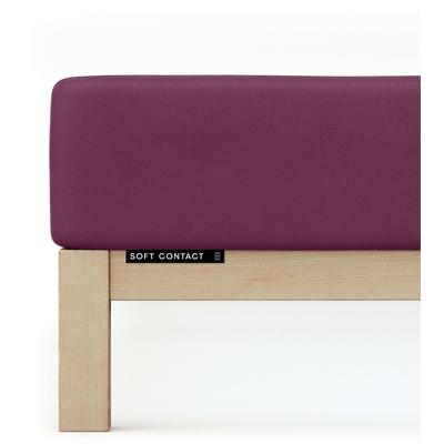 Spannbettlaken SCHLAFGUT "Soft Contact", lila (lila deep), L:200cm, Feinbiber, Obermaterial: 100% Baumwolle, Bettlaken, Spannbettlaken, 100% Bio Baumwolle