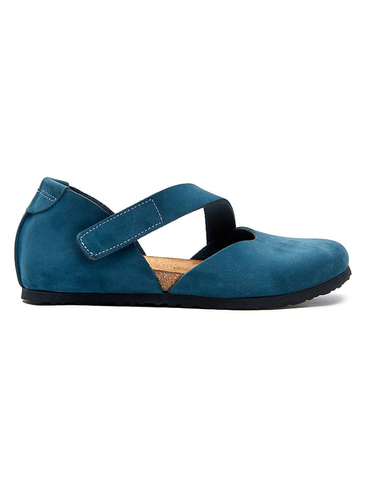 Comfortfusse Leder-Ballerinas in Dunkelblau - 38