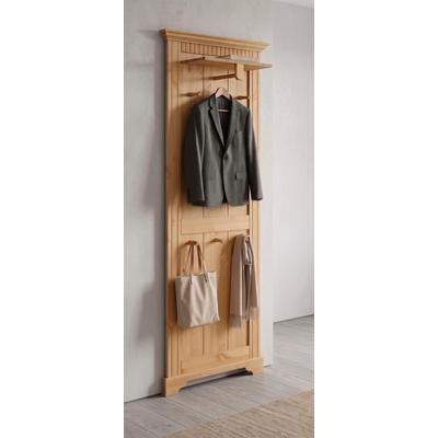 Garderobenpaneel OTTO HOME "Rustic", beige (natur), Garderobenpaneele, Garderobenpaneel, aus massiver Kiefer, Höhe 190 cm, mit Ablage, Holzhaken