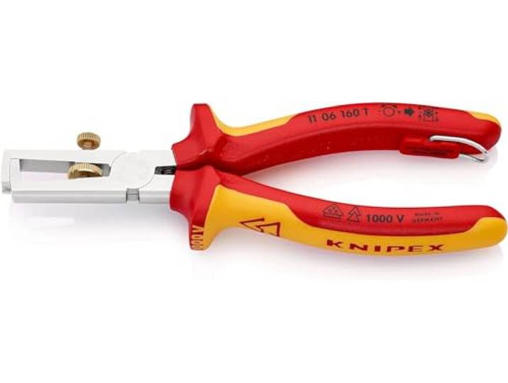 KNIPEX Afstriptang met openingsveer, universeel verchroomd, 11 06 160 T