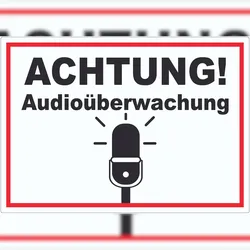 HB-Druck Achtung Audioüberwachung Aufkleber A2 (420x594mm)