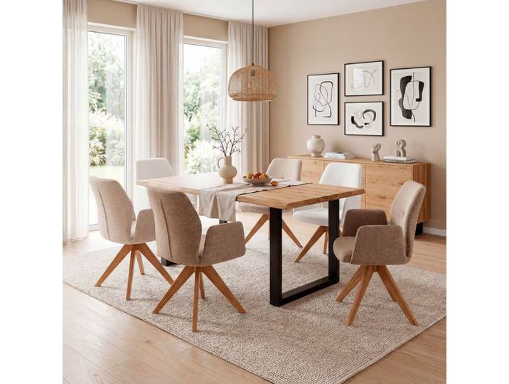 Stuhl Mayet Taupe Stoff