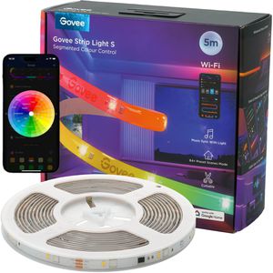 Govee LED-Streifen Strip Light S, dimmbar, weiß + RGB, für innen, 230 V, selbstklebend, App-fähig, 5 m