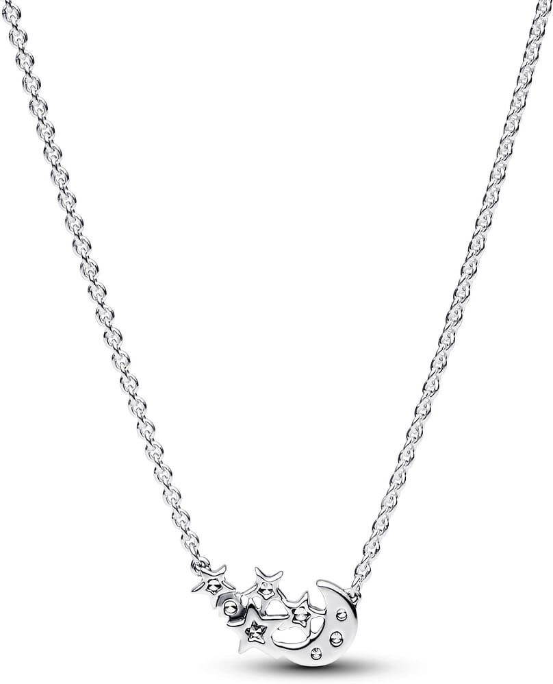 Collier Pandora Lune Et Étoile Scintillantes Femme