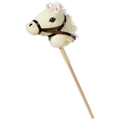 Heunec 744172 - Steckenpferd mit Sound & abnehmbarem Holzstecken, Plüsch/Holz, beige, 75 cm