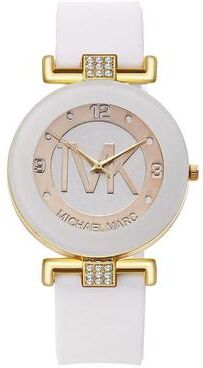 Modern Mode Marketplace Womens Rhinestone Quartz Watch With Silicone Strap white