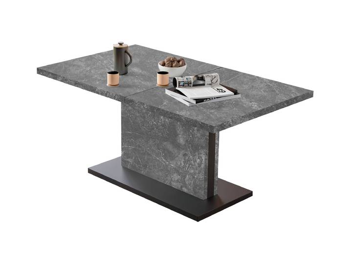 Couchtisch ausziehbar - grau - 120/160 cm - höhenverstellbar - LIFT