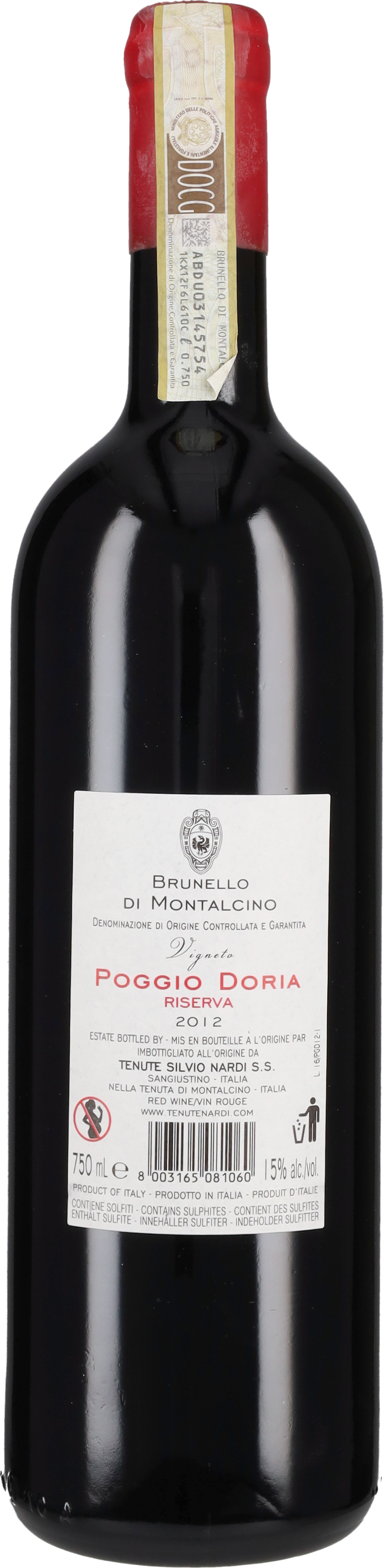 Brunello di Montalcino 'Vigneto Poggio Doria' Tenute Silvio Nardi 2012