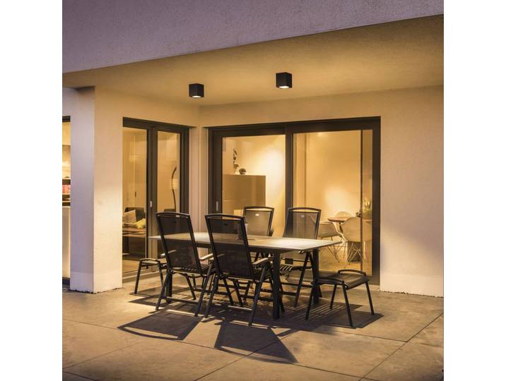 SLV Big Theo LED-Außendeckenlampe, anthrazit, schwarz, Aluminium, Modern, LED Deckenleuchten