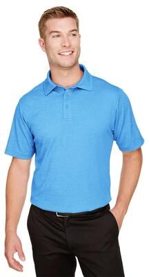 Devon & Jones DG22 Men's CrownLux Performance Address Mélange Polo Shirt in Ocean Blue Heather size XL   Polyester
