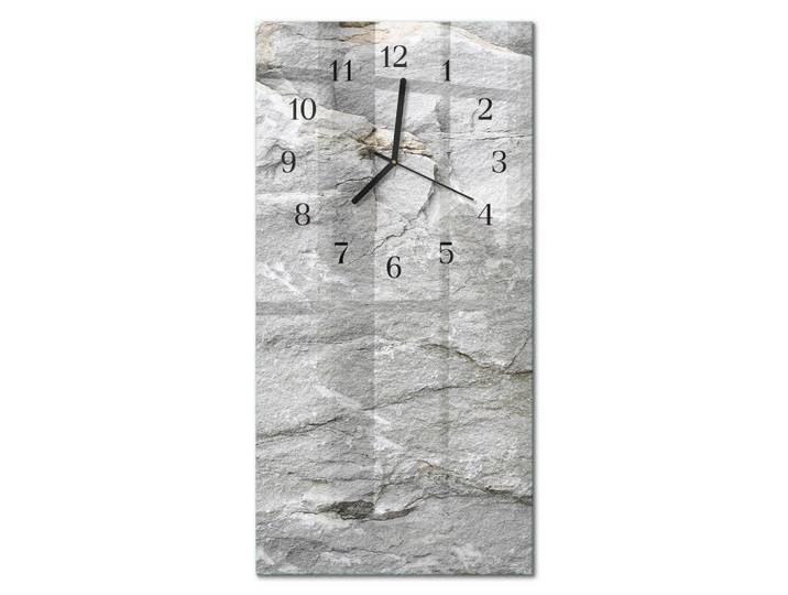 Tulup Wanduhr 30x60 cm - Chilischoten, Grau, Glas, Rechteckig, 30x60x0.4 cm, Dekoration, Uhren, Wanduhren