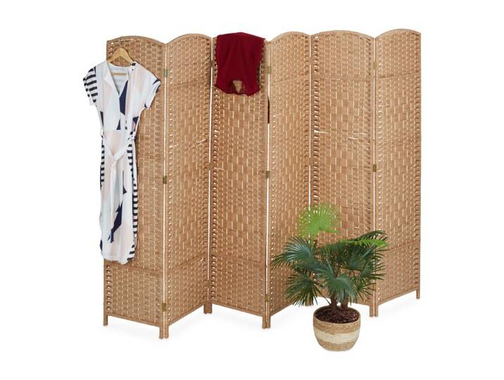 Relaxdays Kamerscherm 6-delig natuur