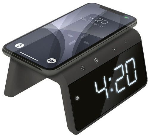 Caliber HCG019QI-SG Digitale wekker met draadloos opladen - Grijs